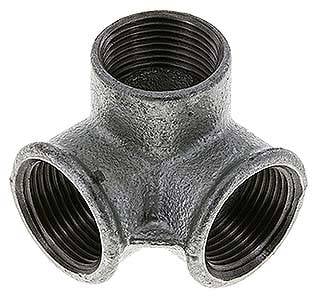 Partbase WV 10 ST Winkelverteiler 3x Rp 1" (IG), Temperguss verzinkt