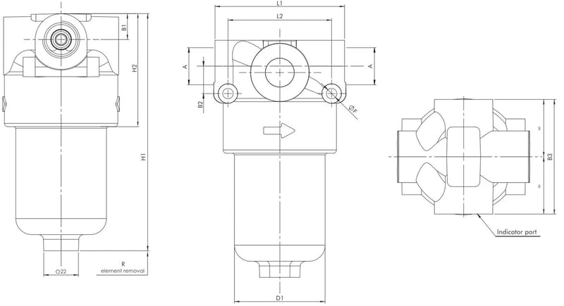 Filtrec FD310000BB3DD000 FD310000BB3DD000 Leitungsfiltergehäuse (Druckfilter) - Bild 2