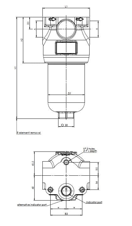 Filtrec FH320D124000BB5DS000S0 FH320D124000BB5DS000S0 Leitungsfiltergehäuse (Druckfilter) - Bild 3