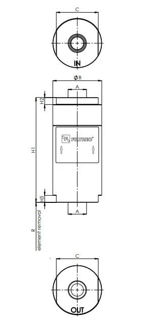 Filtrec FHLCD102T125AB3B3S0 FHLCD102T125AB3B3S0 Hydraulik-Leitungsfilter Inline - Bild 2