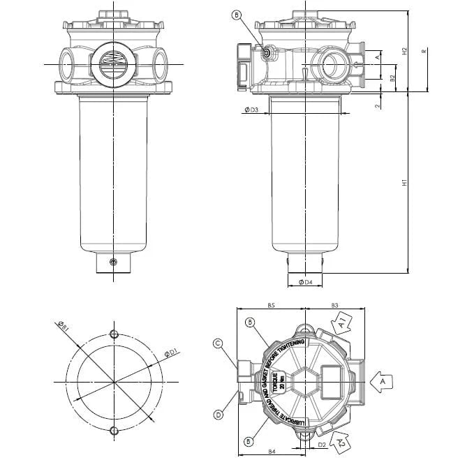Filtrec FR62R104000BB4001B000 FR62R104000BB4001B000 Leitungsfiltergehäuse (Rücklauffilter) - Bild 3
