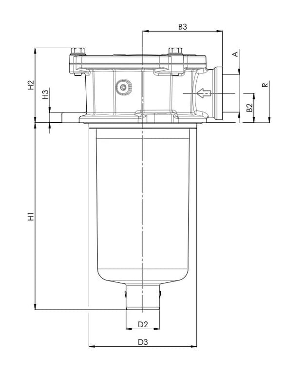 Filtrec FRTR166000BB80C000 FRTR166000BB80C000 Leitungsfiltergehäuse (Rücklauffilter) - Bild 2