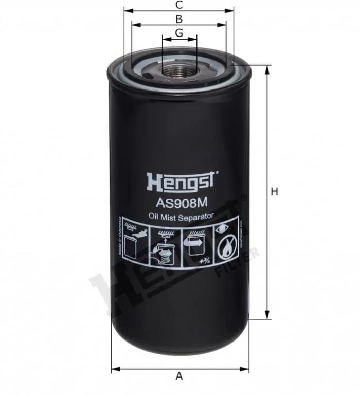 Hengst Filtration AS908M AS908M Ölnebelabscheider