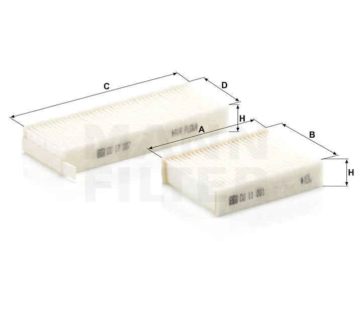 MANN-FILTER CU 17 009-2 CU 17 009-2 Innenraumfilterelement - Bild 2