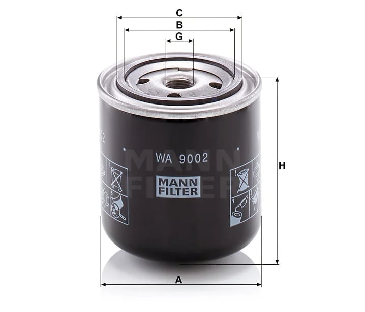 MANN-FILTER WA 9002 WA 9002 Kühlflüssigkeitsfilter SpinOn - Bild 3