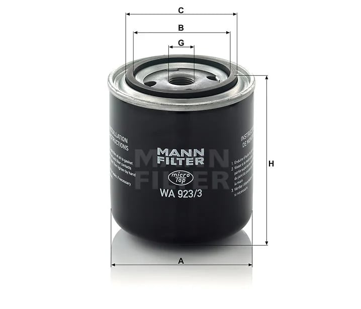MANN-FILTER WA 923/3 WA 923/3 Kühlflüssigkeitsfilter SpinOn - Bild 1