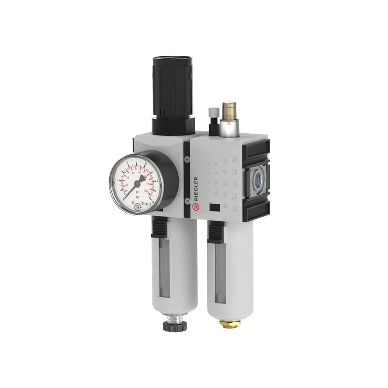 Riegler 152351 Wartungseinheit 2-tlg. »FUTURA«, PC, BG 1, G 3/8, 0,2 - 4 bar, HA - Bild 1