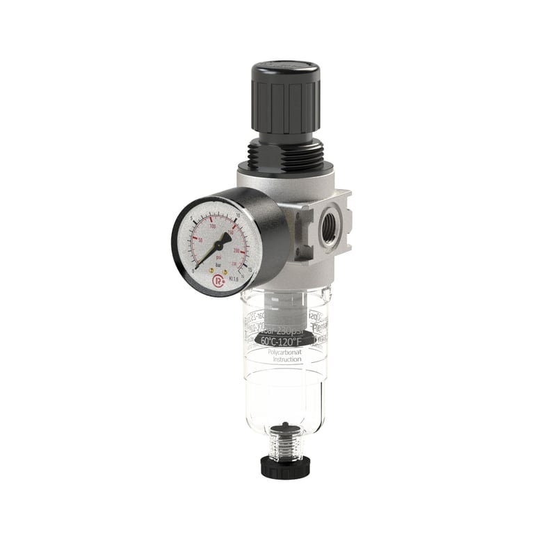 Riegler 100353 Filterregler »multifix-mini«, mit PC-Behälter, G 1/4, 0,1 - 3 bar - Bild 1