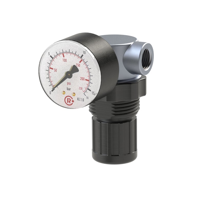 Riegler 100764 Druckregler »Standard-mini« inkl. Mano, BG 0, G 1/8, 0,15 - 7 bar - Bild 1