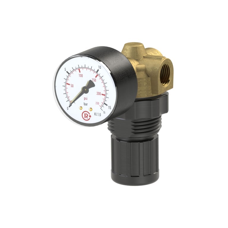 Riegler 101304 Druckregler für Wasser, inkl. Mano, G 1/4, 0,2-6 bar, PE max. 25 - Bild 1