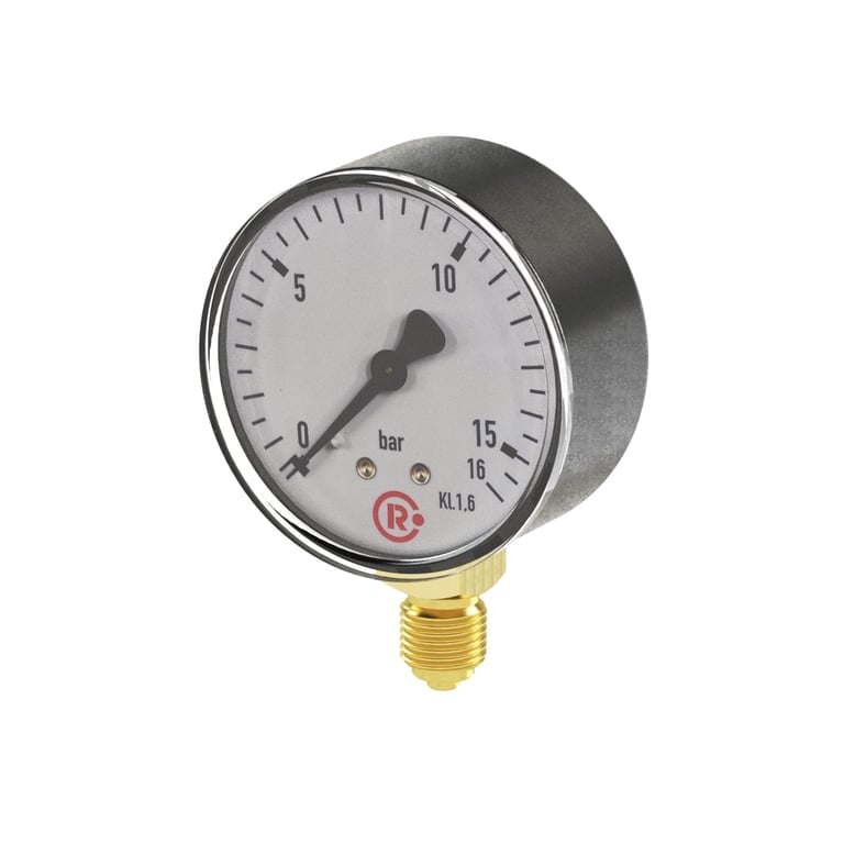 Riegler 101695 Standardmanometer, Kunststoffgeh., G 1/4 unten, 0-10,0 bar, Ø 50 - Bild 1