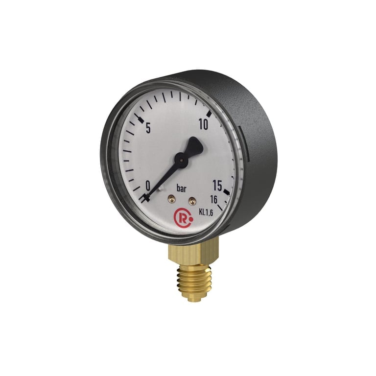 Riegler 101777 Standardmanometer, Stahlblechgeh., G 1/4 unten, 0 - 4,0 bar, Ø 50 - Bild 1