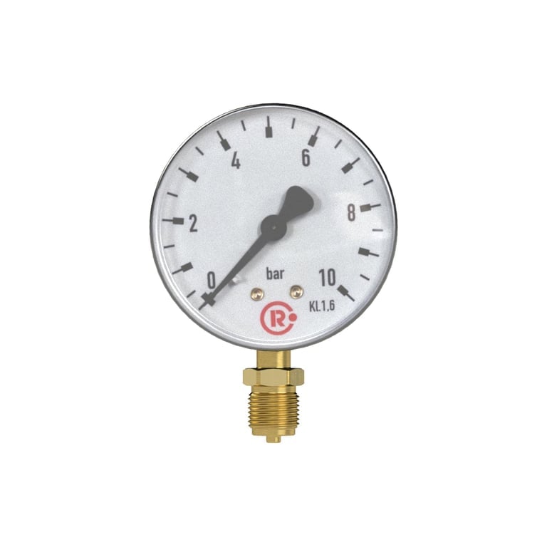 Riegler 101988 Standardmanometer, Stahlblech, G 1/2 unten, 0 - 1,0 bar, Ø 160 - Bild 2
