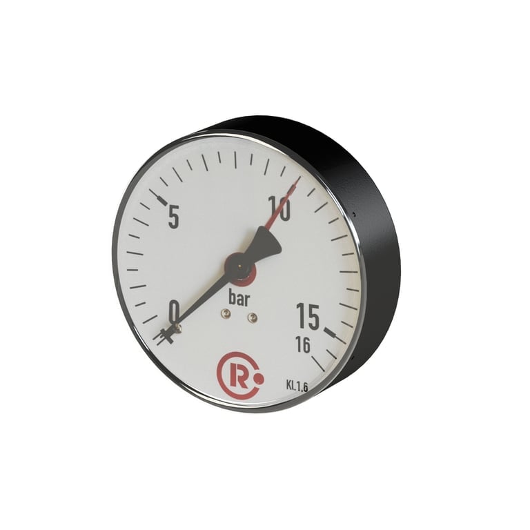 Riegler 102010 Standardmano., Stahlblech, G 1/4 hinten zentr., 0-2,5 bar, Ø 100 - Bild 1