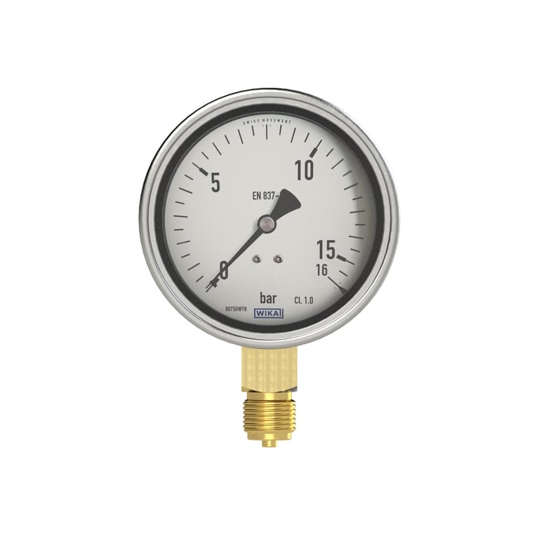 Riegler 102020 Manometer, Robustausführung, G 1/2 unten, -1 / +9,0 bar, Ø 100 - Bild 2