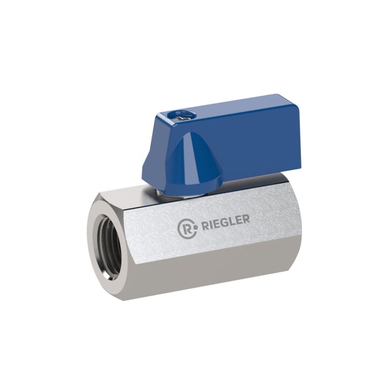 Riegler 103490 Mini-Kugelhahn, Edelstahl 1.4408 CF8M, IG/IG, G 3/8, DN 10 - Bild 1