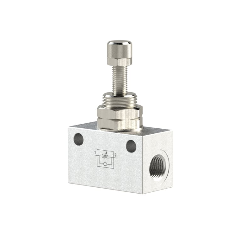 Riegler 103805 Drosselrückschlagventil, in Blockform, Alu eloxiert, G 3/8 - Bild 1