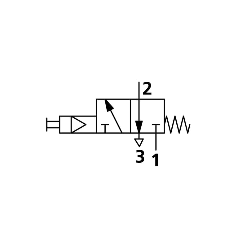 Riegler 106417 3/2-Wegeventil, manuell, Druckknopf, NC, monostabil, G 1/8 - Bild 2