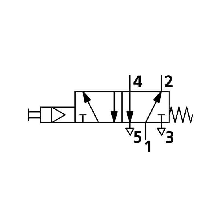 Riegler 106429 5/2-Wegeventil, manuell, Druckknopf, monostabil, G 1/8 - Bild 2