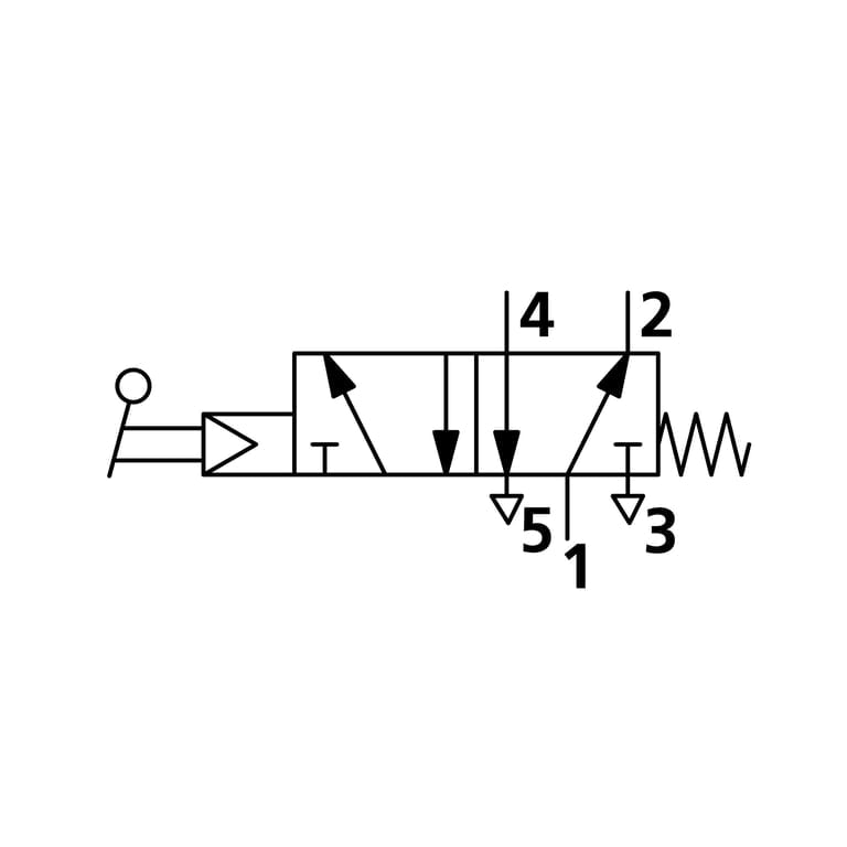 Riegler 106431 5/2-Wegeventil, man.Drehhebel kurz, monostabil, G1/8 2 Schaltst. - Bild 2