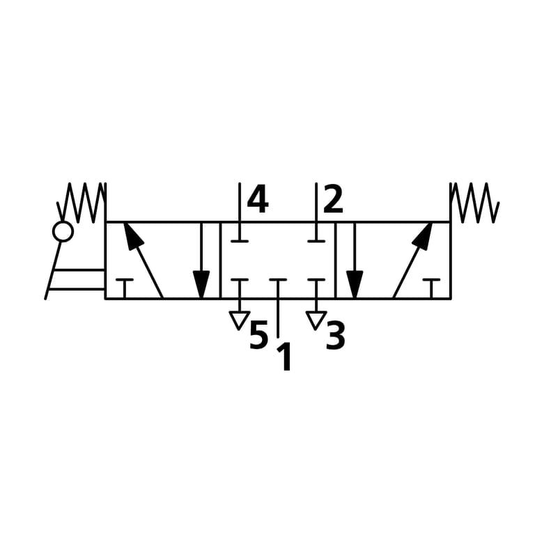 Riegler 106476 5/3-Wegeventil, man. 90° Hebel, G 1/4, Mitte geschl., Federrück. - Bild 2