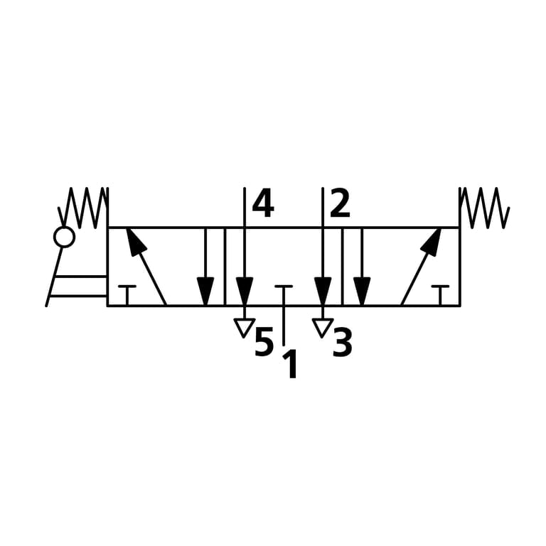 Riegler 106471 5/3-Wegeventil, man. 90° Hebel, G 1/8, Mitte entl., Federrück. - Bild 2