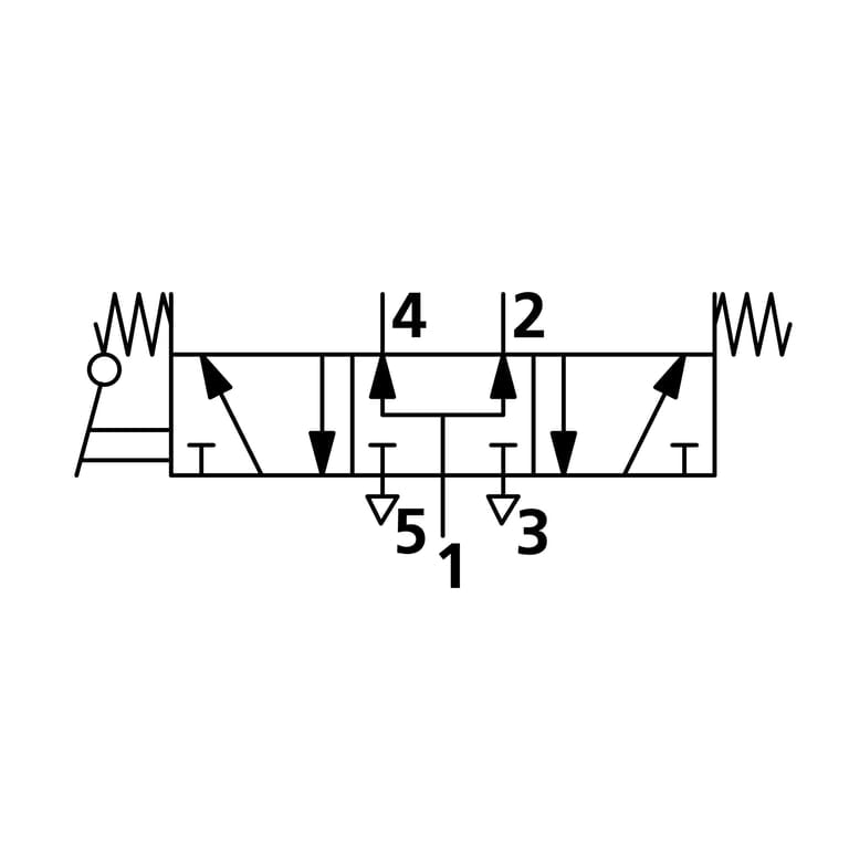 Riegler 106478 5/3-Wegeventil, man. 90° Hebel, G 1/4, Mitte bel., Federrück. - Bild 2