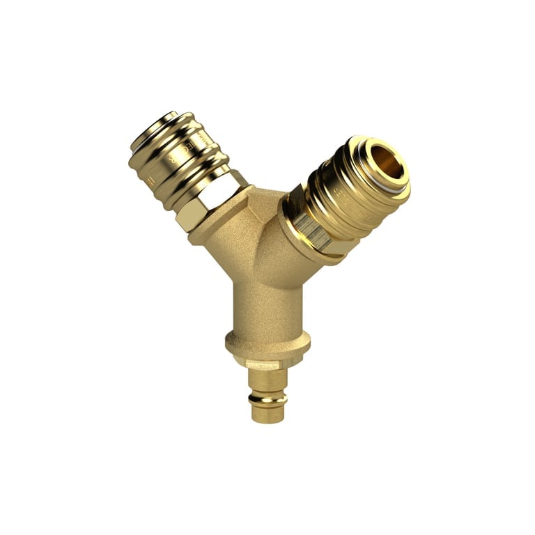 Riegler 107262 Verteiler, 2 Schnellverschlusskuppl. NW7,2, Nippel NW7,2-7,8 G3/8 - Bild 1
