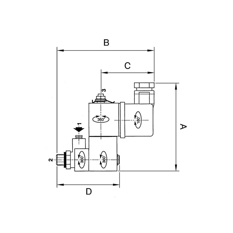 Riegler 102968 3/2-Wege-Magnetventil, Banjo, NC, 24 DC, G 1/8 AG, PN 10 bar - Bild 2