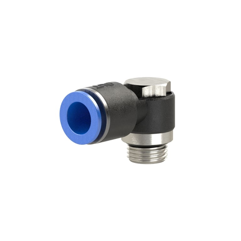 Riegler 109414 L-Steckverschraubung »Blaue Serie« drehbar, G3/8 a., max.15, Ø8mm - Bild 1