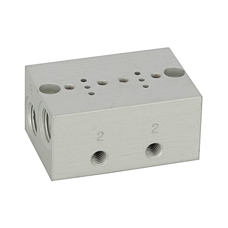 Riegler 106651 Reihengrundplatte 2-fach, M5 für Mini-Magnetventile 15 mm