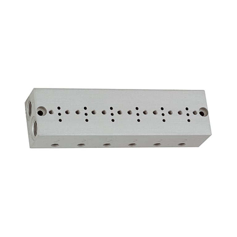 Riegler 106655 Reihengrundplatte 6-fach, M5 für Mini-Magnetventile 15 mm