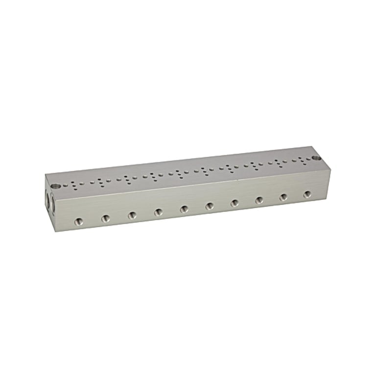 Riegler 106659 Reihengrundplatte 10-fach, M5 für Mini-Magnetventile 15 mm