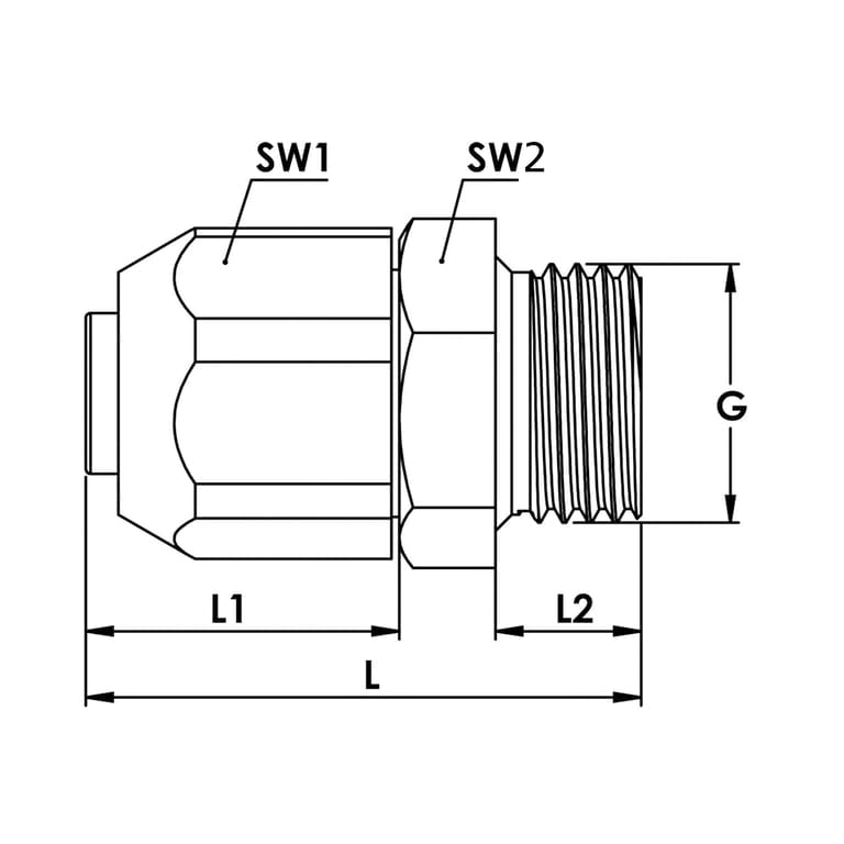 Riegler 152987 Einschraubverschraubung für PVC-Pneumatikschlauch 10x12,5, G 3/8 - Bild 2