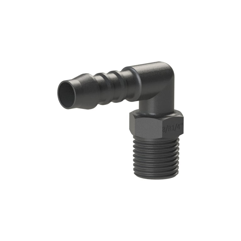 Riegler 110976 Winkel-Einschraubstutzen, R 1/4 a., für Schlauch LW 10 mm, PA 6 - Bild 1