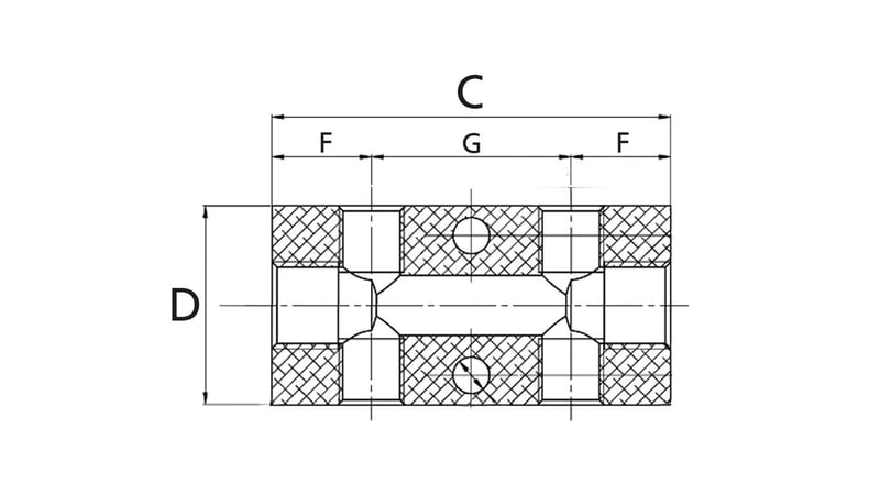 Riegler 112552 Verteilerleiste, Abgänge beidseitig, 2 x 3/8, 2 + 2 x 1/4, Alu - Bild 4