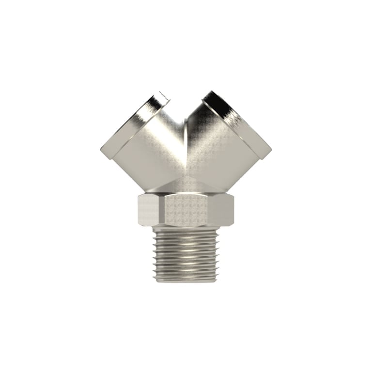 Riegler 112596 Verteiler, 2fach, R 1/8 AG, Abgänge 2 x G 1/8 IG, Messing vern. - Bild 2