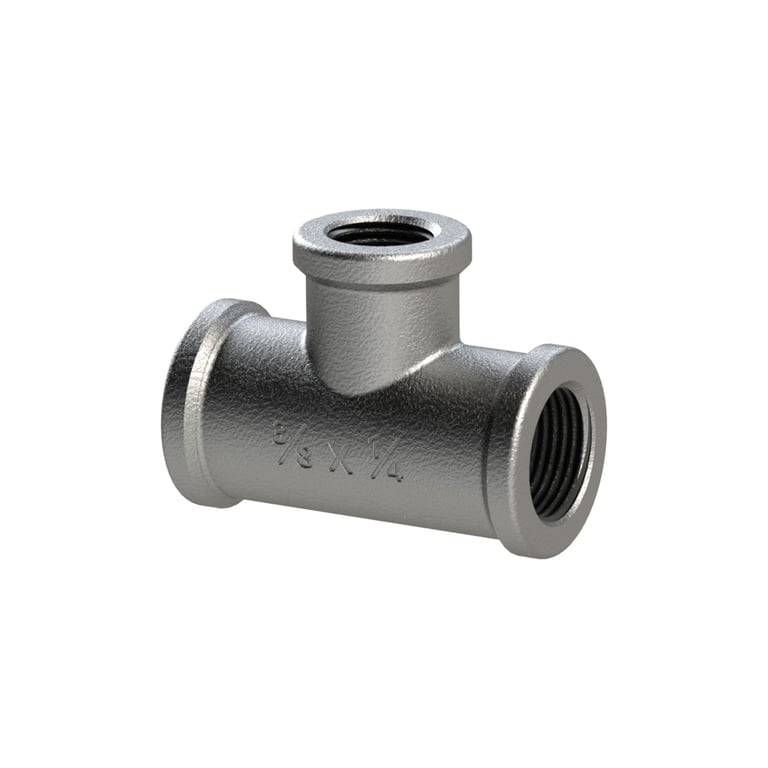 Riegler 112970 T-Stück 130, IG/IG/IG, Rp 1/2, T-Abzweig Rp 1/4, schw. Temperguss - Bild 1