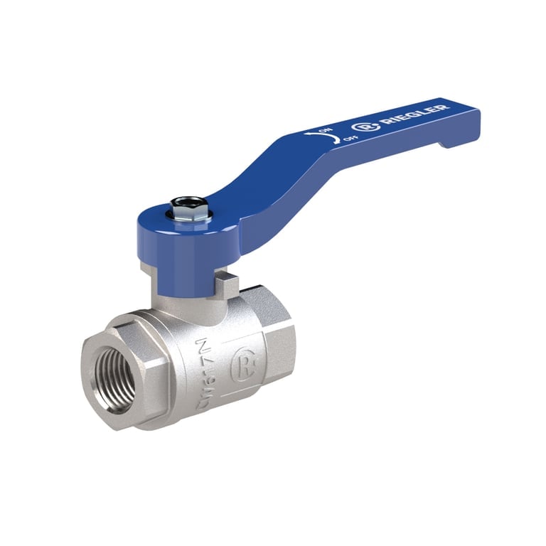 Riegler 115718 Kugelhahn »valve line«, Handhebel blau, MS vern., IG/IG, G 2 - Bild 1