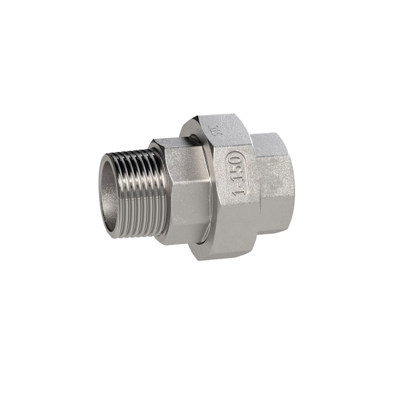 Riegler 118227 lös. Doppelgew.nippel, flachdicht., Rp/R 2, I/A, SW 85, ES 1.4408 - Bild 1