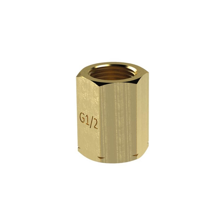 Riegler 120109 Spannmuffe, G 1/2, nach DIN 16283, 6-kant, Messing - Bild 1
