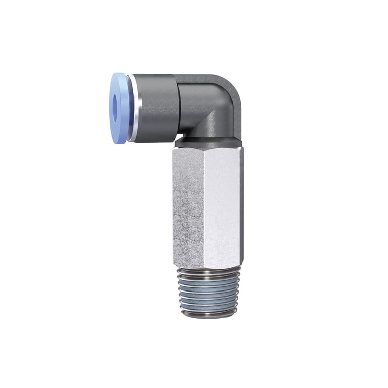 Riegler 148838 L-Steckverschraubung »Blaue Serie« mini, lang, drehbar, R 1/8 - Bild 1