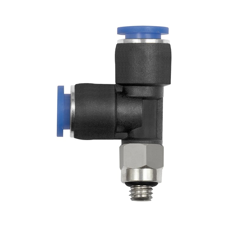 Riegler 148855 T-Steckverschraubung »Blaue Serie« mini, L-Form, drehbar, M5 - Bild 1