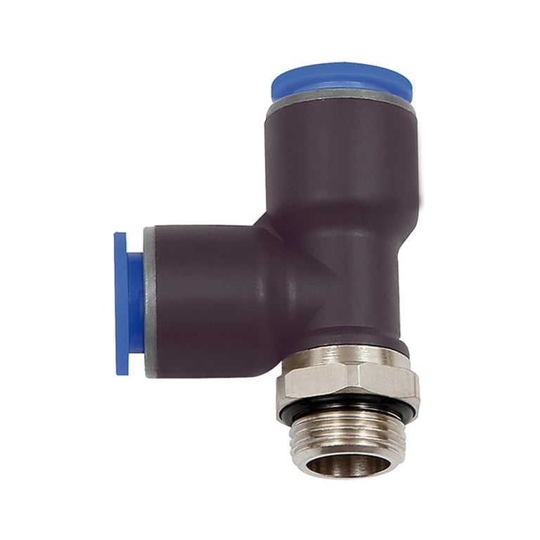 Riegler 109530 T-Steckverschr. »Blaue Serie«, L-Form, drehbar, G 1/4 a., Ø6mm - Bild 1