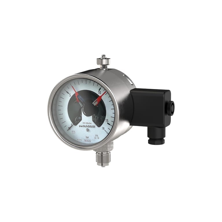 Riegler 129751 Kontaktmanometer, G 1/2 radial unten, Messber. 0-160,0 bar, Ø 100 - Bild 1