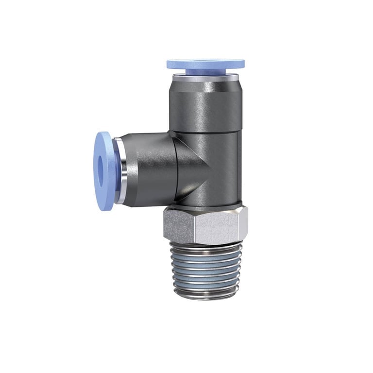 Riegler 148862 T-Steckverschraubung »Blaue Serie« mini, L-Form, drehbar, R 1/8 - Bild 1