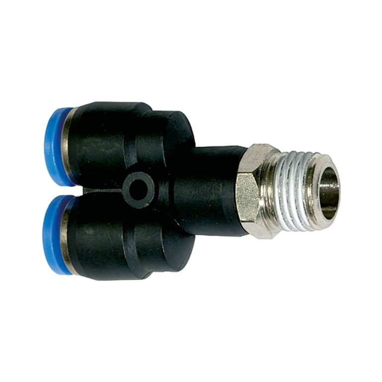 Riegler 109622 Y-Steckverschraubung »Blaue Serie«, drehbar, R 1/2 außen, Ø 10 mm - Bild 1