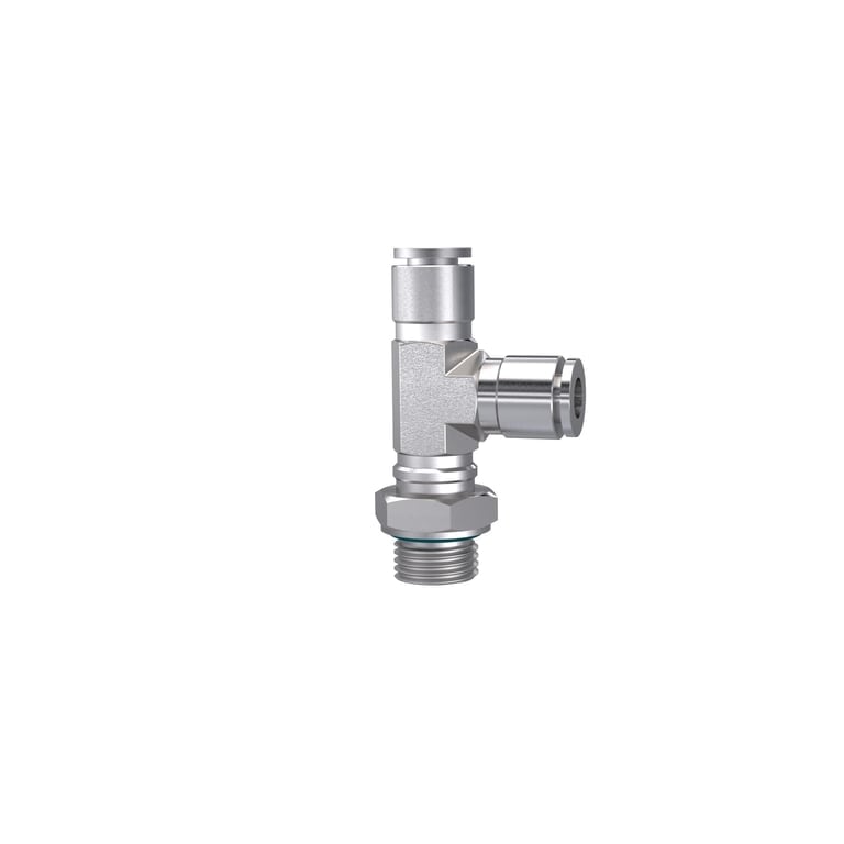 Riegler 135210 T-Steckverschr., L-Form, drehbar, G 1/8 a., Schlauch-Ø 4, ES - Bild 1