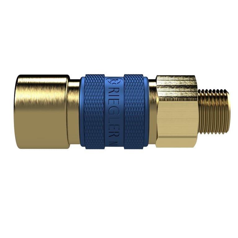 Riegler 136983 Unverwechselbare Schnellverschlusskupplung NW 5, G 1/8 AG, blau - Bild 2