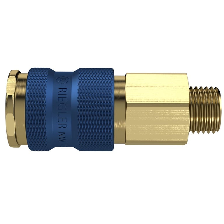 Riegler 137550 Unverwechselbare Schnellverschlusskupplung NW 7,8, G 1/4 AG, blau - Bild 2